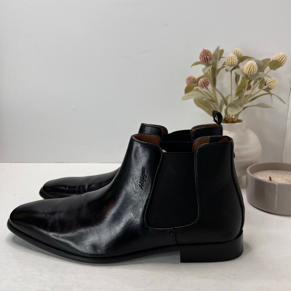 Tommy Hilfiger Sesame Chelsea Pull On Boots Black Memory Foam Men 13 Tried On